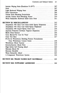 Water Based Paint Formulations C7 -